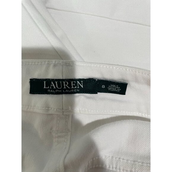 Lauren Ralph Lauren Womens White Premier Straight Cropped Jeans Size 8 - Picture 4 of 14